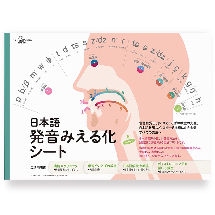発音教育用アイテム「日本語発音みえる化シート/ポスター」「日本語母音みえる化シート」インフォグラフィック